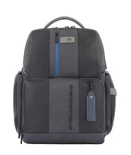PIQUADRO Rucksack URBAN FAST-CHECK, 15,6-Zoll-PC-Halterung, aus Leder schwarz grigiongr - PC-Rucks&auml;cke - 1