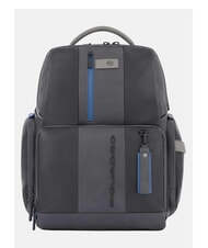 PIQUADRO Rucksack URBAN FAST-CHECK, 15,6-Zoll-PC-Halterung, aus Leder schwarz grigiongr - PC-Rucks&auml;cke - 1