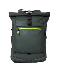 PIQUADRO CORNER SPECIALE GOMMATO Rolltop-Rucksack für 15,6-Zoll-Laptop GRÜN - PC-Rucksäcke - 1
