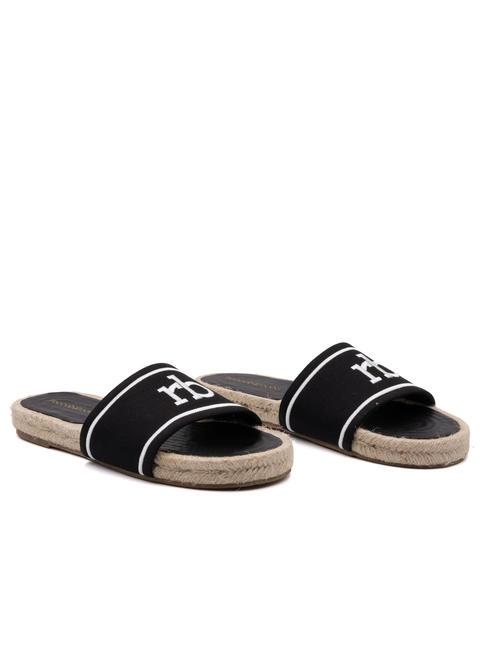 ROCCOBAROCCO RB Canvas-Slipper Schwarz - Damenschuhe