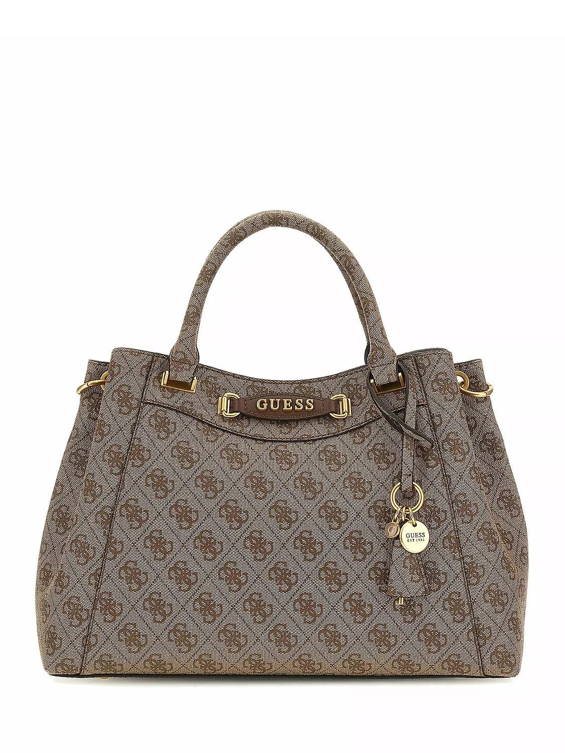 Guess Emera 4G Handtasche Mit Abnehmbarem Schultergurt Milch-Logo 