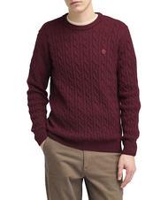 TIMBERLAND P-B LAMBWOOL Pullover mit Rundhalsausschnitt aus Wollmischung Cordovanheide - Herrenpullover - 1