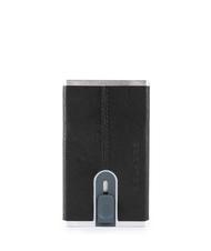 PIQUADRO  BLACK SQUARE Kartenetui aus Metall mit Leder&uuml;berzug Schwarz - Brieftaschen Herren - 1