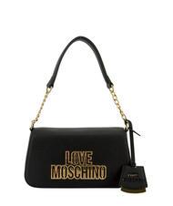 LOVE MOSCHINO METALLIC LOGO Umh&auml;ngetasche mit Schultergurt Schwarz - Damentaschen - 1