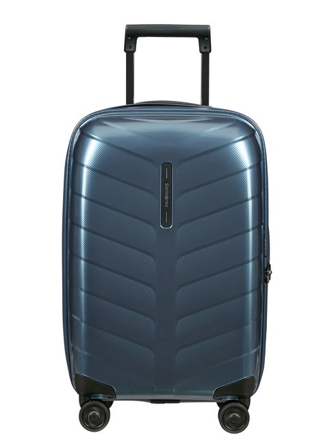SAMSONITE ATTRIX Erweiterbarer schlanker Kabinentrolley Stahlblau - Handgepäck