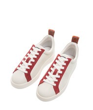 COCCINELLE MONOGRAM PERFORED BIMATERIAL Ledersneaker of.w/rosew/m.gr - Damenschuhe - 1