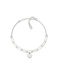 AMEN ELEMENTI Armband mit Kette und Herz Rhodium - Armb&auml;nder - 1