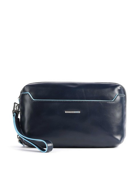 PIQUADRO BLUE SQUARE Organisierte Clutch aus Leder Blau - Tablettmappe &amp; Organizer