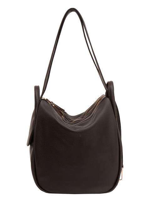 LESAC TRIO  Rucksack aus gehämmertem Leder Kaffee25 - Damentaschen