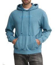 GUESS FINCH TERRY Sweatshirt mit Tasche und Kapuze Wild Storm Blue Mult - Sweatshirts Herren - 1