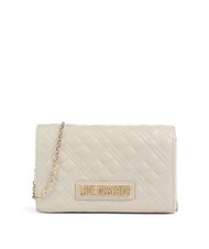 LOVE MOSCHINO QUILTED Tasche mit Schulterklappe Elfenbein - Damentaschen - 1