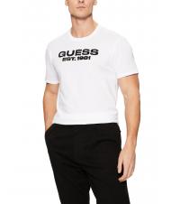 GUESS SS BSC VELVET LOGO  Baumwoll-T-Shirt purwei&szlig; - Herren-T-Shirts - 1