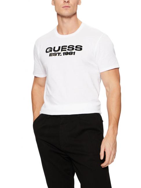 GUESS SS BSC VELVET LOGO  Baumwoll-T-Shirt purweiß - Herren-T-Shirts