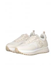 LIUJO MAXI WONDER 01 Plateau-Sneaker aus Leder und Mesh Elfenbein - Damenschuhe - 1