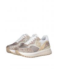 LIUJO MAXI WONDER 73 Komplett glitzernde Plateau-Sneaker Goldglitter - Damenschuhe - 1