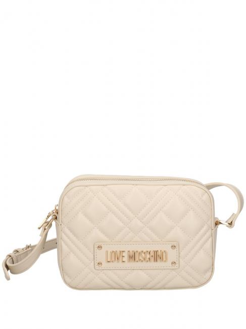 LOVE MOSCHINO QUILTED Kameratasche mit Schultergurt Elfenbein - Damentaschen