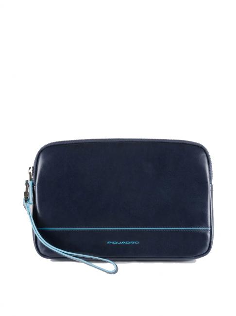 PIQUADRO BLUE SQUARE Clutch aus Leder mit Manschette Blau - Umhängetaschen Herren