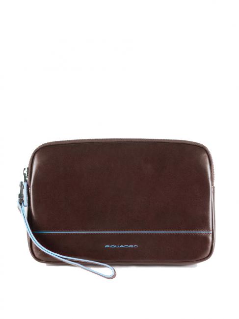 PIQUADRO BLUE SQUARE Clutch aus Leder mit Manschette MAHAGONI - Umhängetaschen Herren