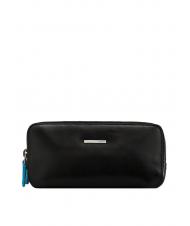 PIQUADRO BLUE SQUARE Mini-Ledertasche mit 3 Reißverschlüssen - Tablettmappe &amp; Organizer