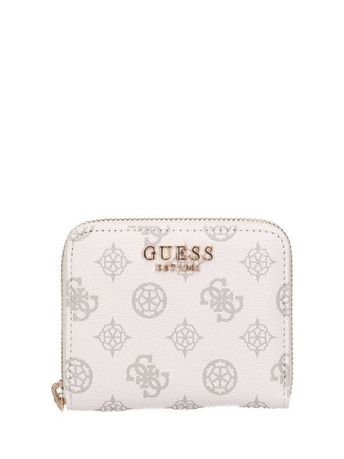 GUESS LAUREL Peony Mini-Geldbörse mit umlaufendem Reißverschluss weißes Logo - Brieftaschen Damen