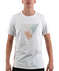 GUESS SS CN TRIANGLE Kurzarm-T-Shirt purweiß - Herren-T-Shirts - 1