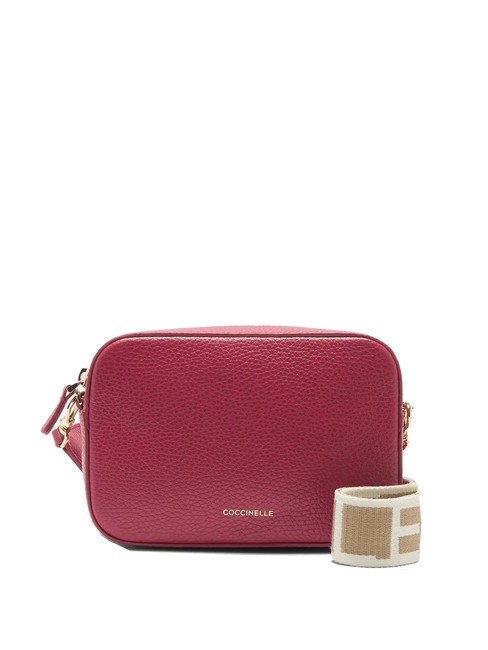 COCCINELLE TEBE Schultertasche aus strukturiertem Leder Sangria - Damentaschen