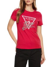 GUESS SS CN TRIANGLE LOVE Baumwoll-T-Shirt - T-Shirts und Tops für Damen