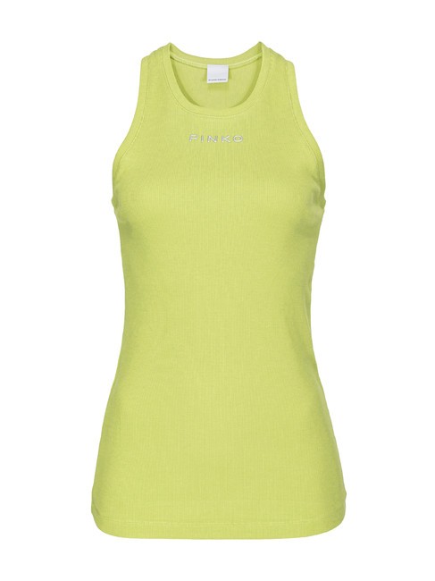 PINKO DISTINTO Geripptes Tanktop palmengrün - T-Shirts und Tops für Damen