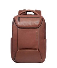 PIQUADRO CRONUS  13-Zoll-PC-Rucksack aus Leder BRAUN - PC-Rucks&auml;cke - 1