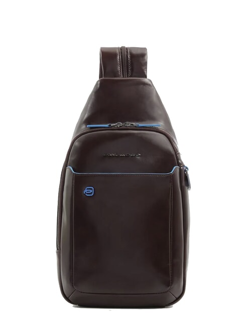 PIQUADRO BLUE SQUARE One-Shoulder-Rucksack aus Leder MAHAGONI - Umhängetaschen Herren