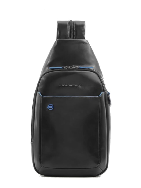 PIQUADRO BLUE SQUARE One-Shoulder-Rucksack aus Leder Schwarz - Umhängetaschen Herren