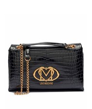 LOVE MOSCHINO CROCO Convertible Schulter-/Umhängetasche schwarzer Krokus - Damentaschen - 1