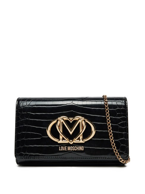 LOVE MOSCHINO CROCO Schulter-Clutch schwarzer Krokus - Damentaschen