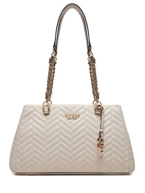 GUESS ANNING Gesteppte Tasche mit Kettengriffen STEIN - Damentaschen