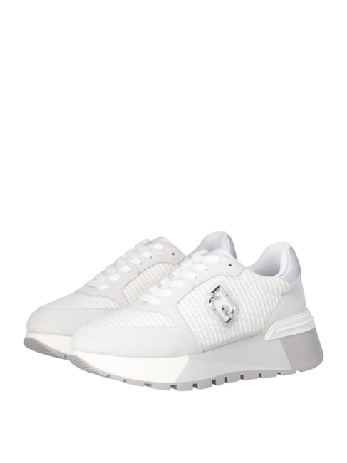 LIUJO AMAZING 25 Sneakers aus Wildleder und Mesh Weißsilber - Damenschuhe