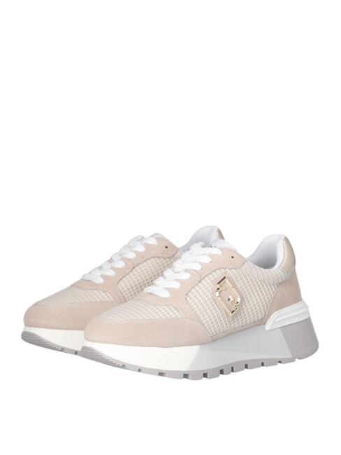 LIUJO AMAZING 25 Sneakers aus Wildleder und Mesh Sand/Hellgold - Damenschuhe