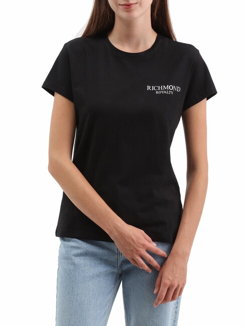 JOHN RICHMOND REUCA T-Shirt aus Stretch-Baumwolle schwarz/silber dunkel - T-Shirts und Tops für Damen