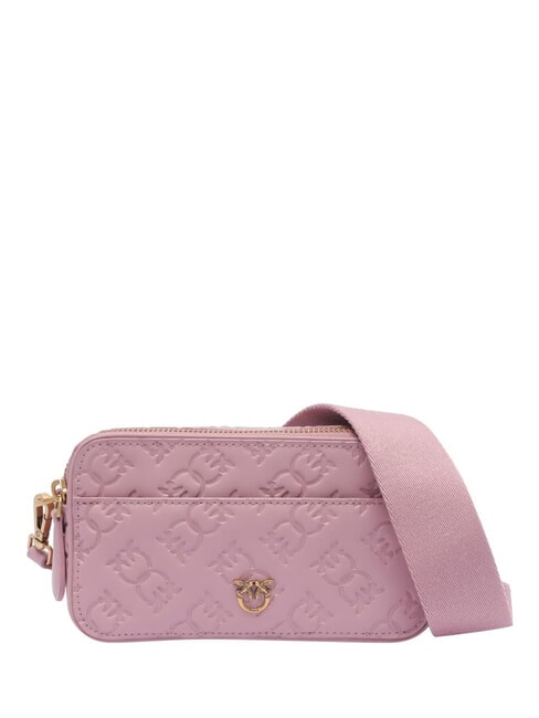 PINKO EMBOSSED LOGO Schulterkameratasche lila-antikgold - Damentaschen