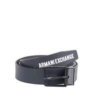 ARMANI EXCHANGE A|X DOUBLE Ledergürtel mit Logo-Print Marineblau/Dunkelbraun - Gürtel - 1