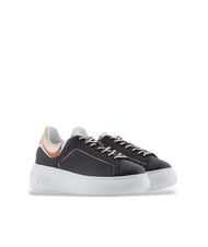 ARMANI EXCHANGE A|X Runner Ledersneaker Schwarz+Roségold - Damenschuhe - 1