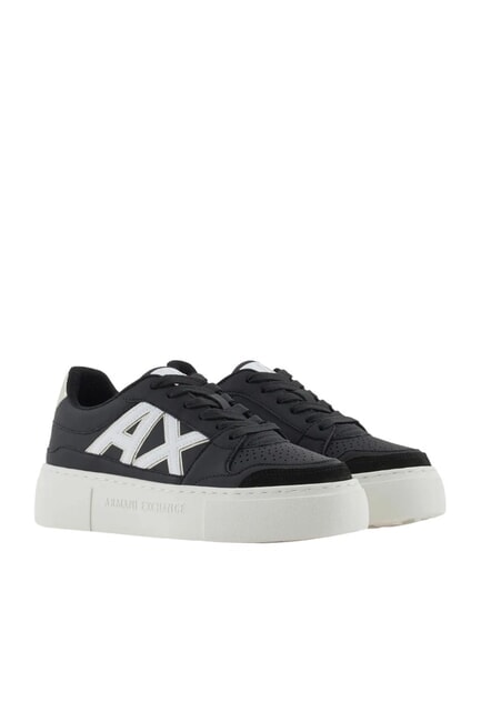 ARMANI EXCHANGE AX LOGO Plateau-Sneaker schwarz+blassgold - Damenschuhe