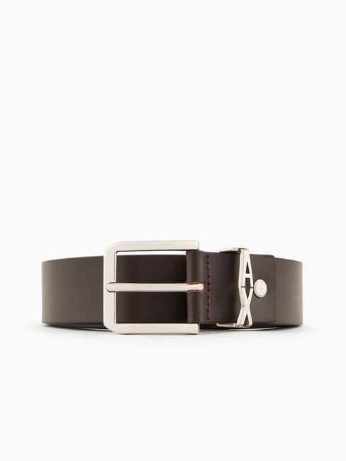 ARMANI EXCHANGE A|X METALLIC LOGO Ledergürtel, kürzbar dunkelbrauner Kopf - Gürtel