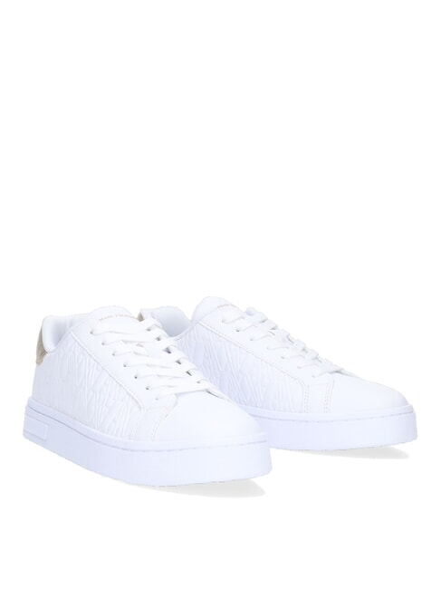ARMANI EXCHANGE AX LOGO EMBOSSED Turnschuhe Op.Weiß+Blassgold - Damenschuhe