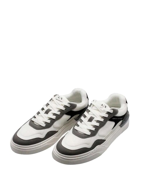 ARMANI EXCHANGE A|X Sneakers aus Mesh-Stoff cremefarben + schwarz - Herrenschuhe