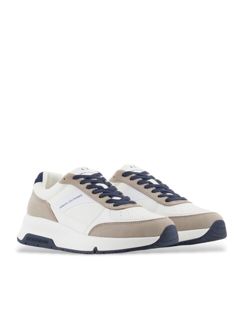 ARMANI EXCHANGE A|X Sneakers mit kontrastierenden Details gebrochenes Weiß+Seil - Herrenschuhe