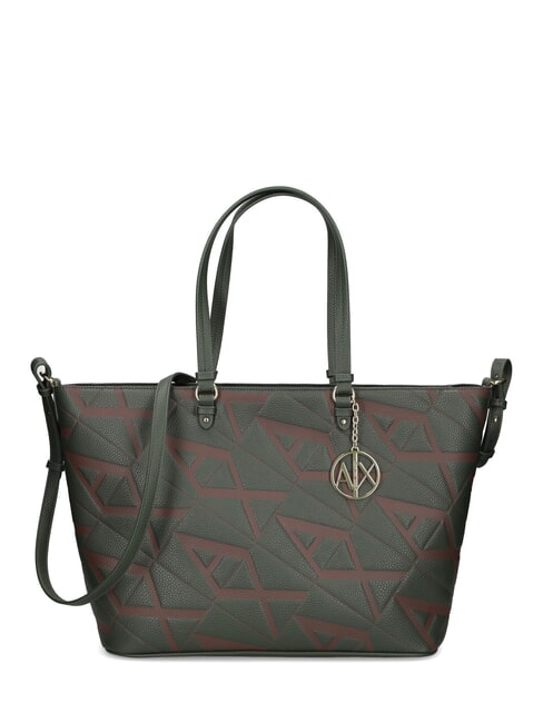 ARMANI EXCHANGE LOGO EMBOSSED Schulter-Shopper-Tasche dunkler Absinth/Likör - Damentaschen
