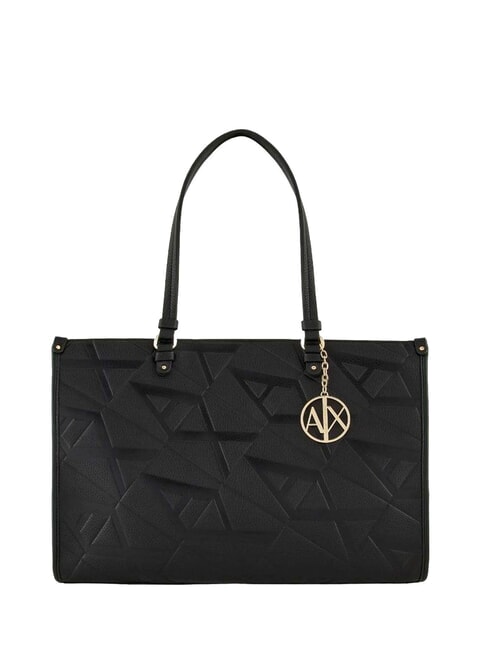 ARMANI EXCHANGE A|X MONOGRAM Schulter-Shopper-Tasche Schwarz Schwarz - Damentaschen