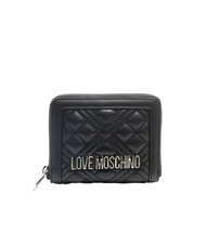 LOVE MOSCHINO QUILTED Kleine gesteppte Geldb&ouml;rse Schwarz Schwarz - Brieftaschen Damen - 1