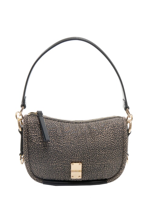 BORBONESE CAHIER HOBO SMALL Umhängetasche mit Schultergurt OP / NATUR / SCHWARZ - Damentaschen