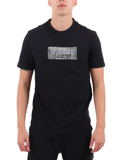GUESS SS CN BOX T-Shirt mit Logo-Print jetbla - Herren-T-Shirts